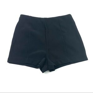 Mini Black Stretch Dressy Stretch Shorts Zip Up, by Forever 21, Juniors M